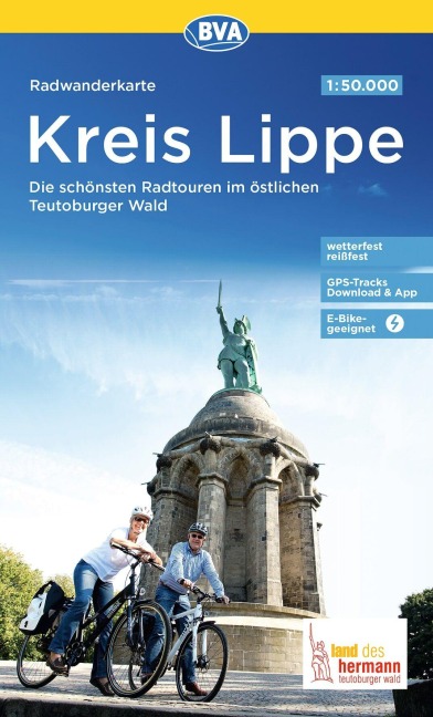 Radwanderkarte BVA Kreis Lippe Die schönsten Radtouren im östlichen Teutoburger Wald 1:50.000, reiß- und wetterfest, GPS-Tracks Download & App, E-Bike-geeignet - 