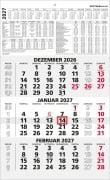 Cover-Bild zum Titel 'ZETTLER 3-Monatskalender schwarz/rot 2027' von ''