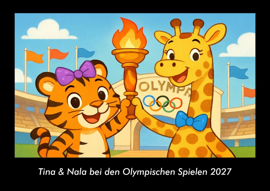 Tina & Nala bei den Olympischen Spielen 2027 Fotokalender DIN A3 - Tobias Schmitt, Kevin Heber