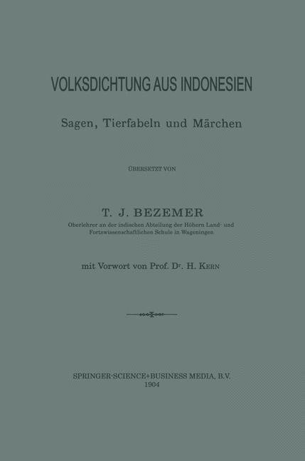 Volksdichtung aus Indonesien - Tammo Jacob Bezemer