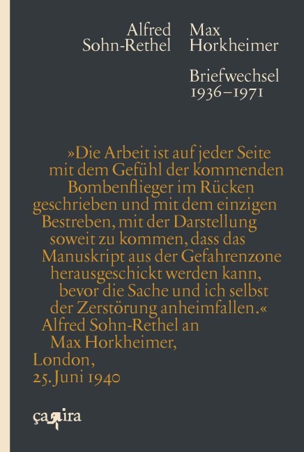 Briefwechsel 1936-1971 - Max Horkheimer, Alfred Sohn-Rethel
