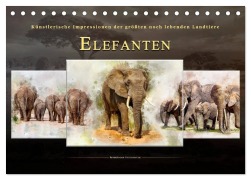 Cover-Bild zum Titel 'Elefanten - künstlerische Impressionen der größten noch lebenden Landtiere (Tischkalender 2027 DIN A5 quer), CALVENDO Monatskalender' von 'Peter Roder'