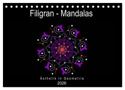 Cover-Bild zum Titel 'Filigran - Mandalas (Tischkalender 2026 DIN A5 quer), CALVENDO Monatskalender' von 'Gabi Zapf'
