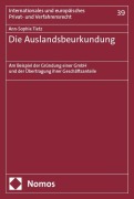Cover-Bild zum Titel 'Die Auslandsbeurkundung' von 'Ann-Sophie Tietz'