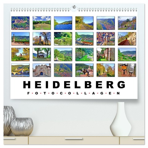 Heidelberg Fotocollagen (hochwertiger Premium Wandkalender 2025 DIN A2 quer), Kunstdruck in Hochglanz - Claus Liepke