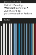 Cover-Bild zum Titel 'Was heißt hier »wir«? Zur Rhetorik der parlamentarischen Rechten' von 'Heinrich Detering'