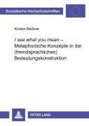 Cover-Bild zum Titel ''I see what you mean' - Metaphorische Konzepte in der (fremdsprachlichen) Bedeutungskonstruktion' von 'Kirsten Beißner'