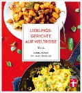 Cover-Bild zum Titel 'Lieblingsgerichte auf Weltreise: Aromen für den Alltag - Duftende Würze vom Mittelmeer - Indisch Inspiriertes - Südostasiens Gewürzküche - Würzideen aus Südamerika' von 'Astrid Büscher'