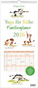 Yoga für Kühe Familienplaner 2026 - Wandkalender - Familien-Kalender mit 6 Spalten - Format 22 x 49,5 cm - 