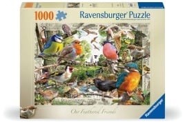 Cover-Bild zum Titel 'Erwachsenenpuzzle 1000 Teile - Gefiederte Freunde' von ''