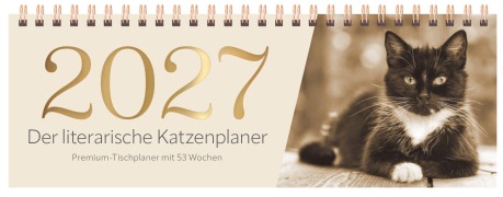 Cover-Bild zum Titel 'Der literarische Katzenplaner Tischquerkalender 2027' von ''