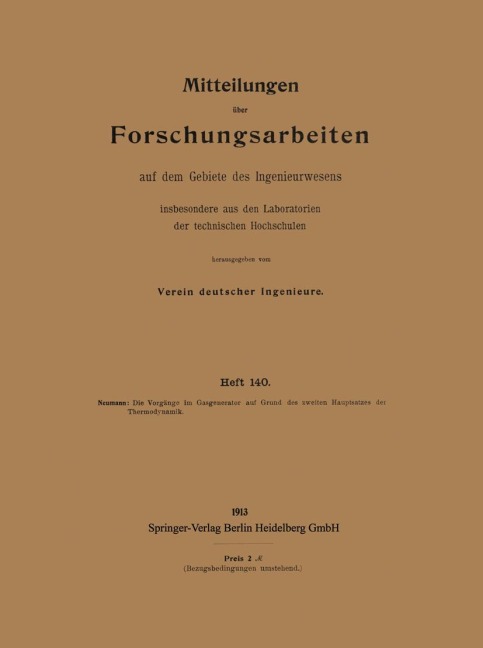 Mitteilungen über Forschungsarbeiten auf dem Gebiete des Ingenieurwesens - Kurt Neumann