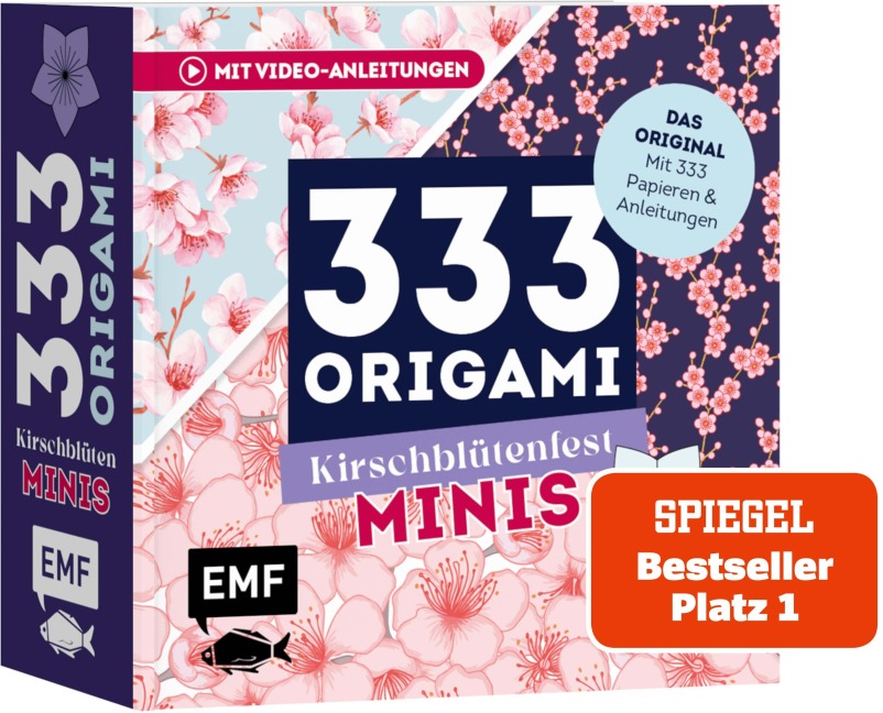 333 Origami Minis - Kirschblütenfest - Dein dekorativer Wendeblock zum kreativen Falten & Notieren - 