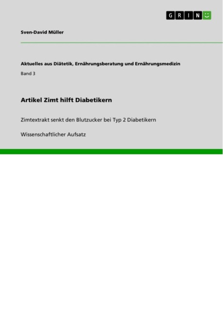 Artikel Zimt hilft Diabetikern - Sven-David Müller