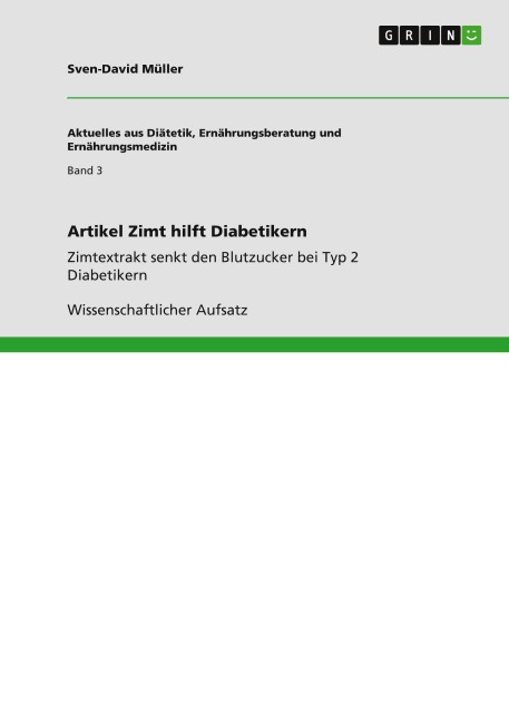 Artikel Zimt hilft Diabetikern - Sven-David Müller