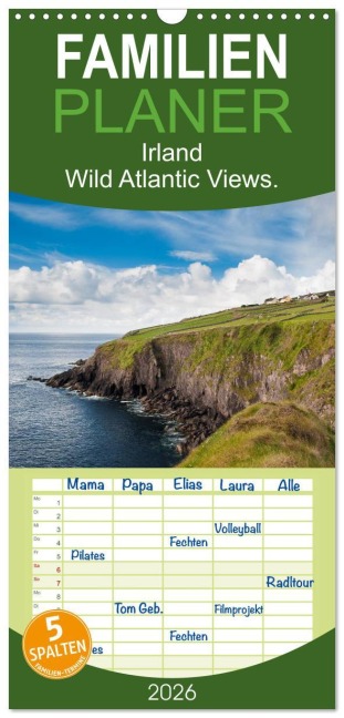Familienplaner 2026 - Irland. Wild Atlantic Views. mit 5 Spalten (Wandkalender, 21 x 45 cm) CALVENDO - Markus Wagner