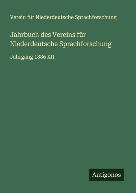 Jahrbuch des Vereins für Niederdeutsche Sprachforschung - Verein Für Niederdeutsche Sprachforschung