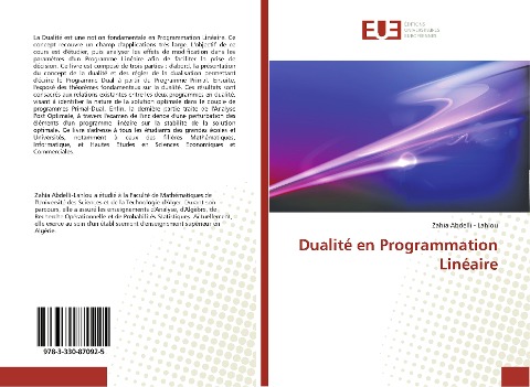 Dualité en Programmation Linéaire - Zahia Abdelli - Lahlou