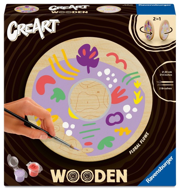 CreArt, Malen nach Zahlen Wooden - Florale Ströme - 