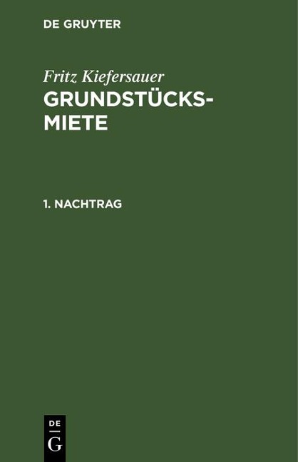 Nachtrag 1. - Fritz Kiefersauer