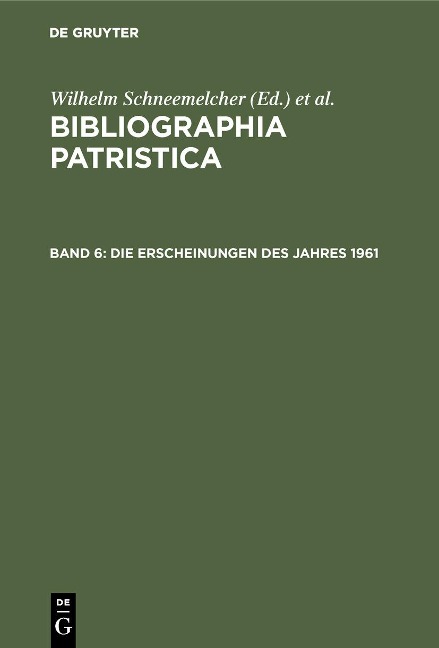 Die Erscheinungen des Jahres 1961 - 