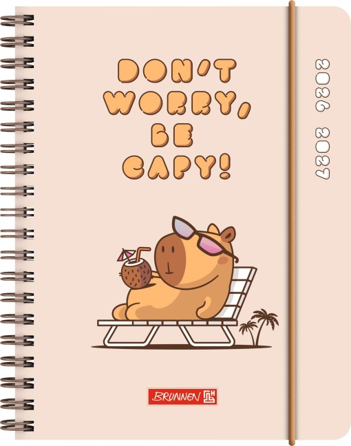 Schülerkalender 2026/2027 "Capy" | A6, Kunststoff - 