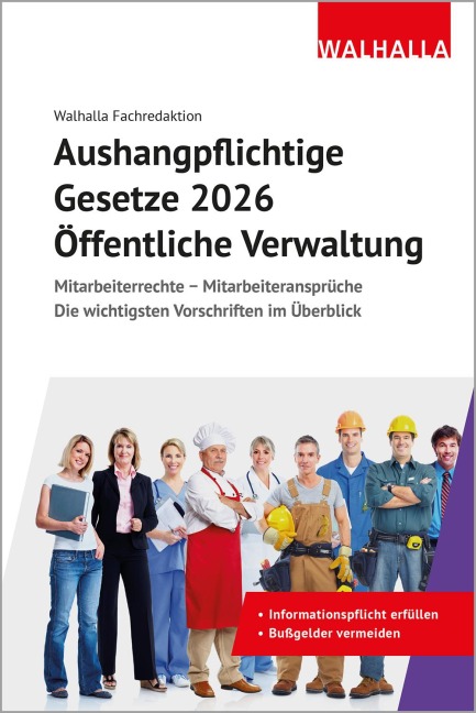 Aushangpflichtige Gesetze 2026 Öffentliche Verwaltung - Walhalla Fachredaktion