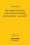 Die virtuelle Teilnahme an der Hauptverhandlung im Zivilprozess - quo vadis? - Fabian Seigfried