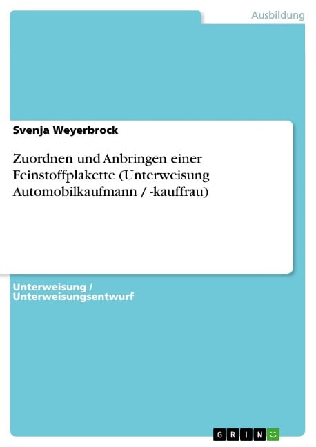 Zuordnen und Anbringen einer Feinstoffplakette (Unterweisung Automobilkaufmann / -kauffrau) - Svenja Weyerbrock