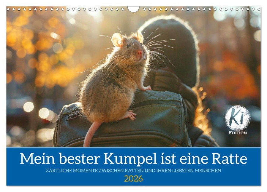 Mein bester Kumpel ist eine Ratte (Wandkalender 2026 DIN A3 quer), CALVENDO Monatskalender - Kerstin Waurick