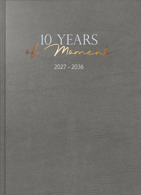 rido/idé 7022404017 10-Jahres-Kalender Premium 2027-2036 "10 Years of Moments" A4, Kunstleder - 