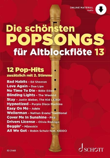 Die schönsten Popsongs für Alt-Blockflöte Band 13 - 