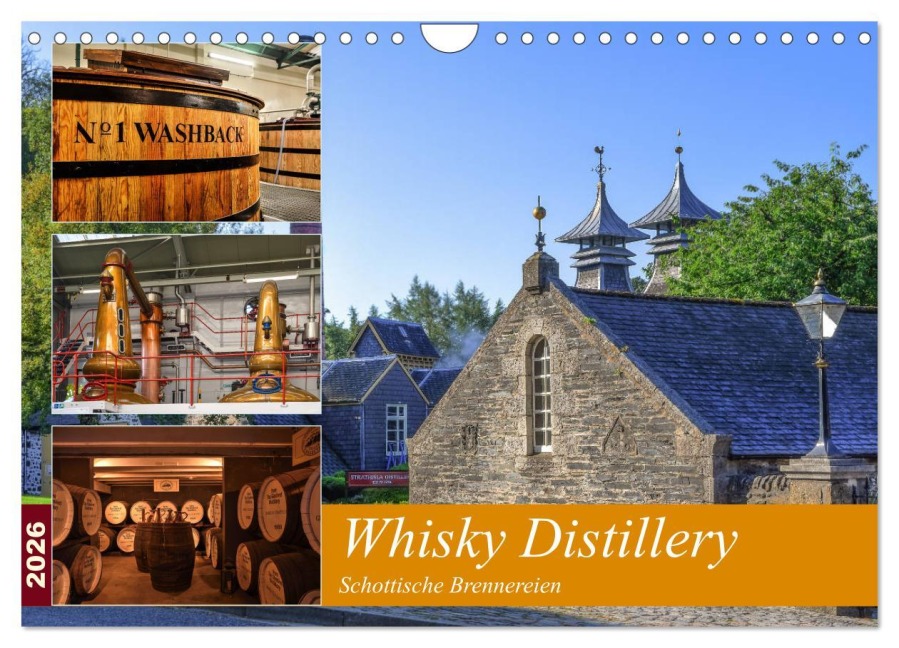 Whisky Distillery - Schottische Brennereien (Wandkalender 2026 DIN A4 quer), CALVENDO Monatskalender - Peter Härlein