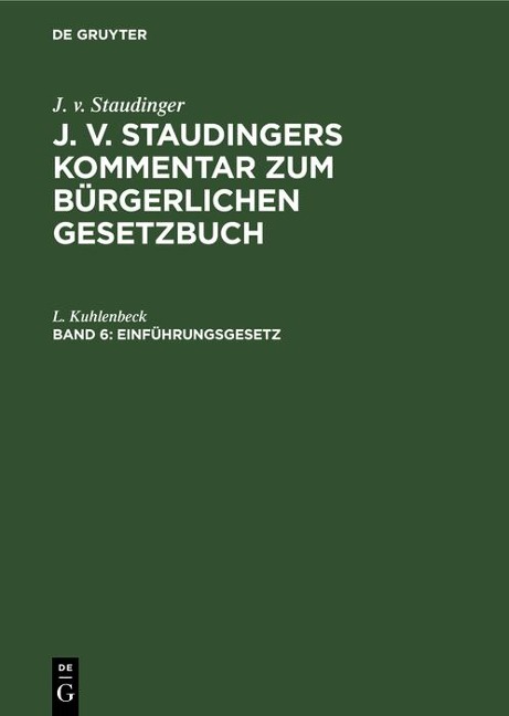 Einführungsgesetz - L. Kuhlenbeck