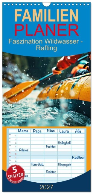 Familienplaner 2027 - Faszination Wildwasser - Rafting mit 5 Spalten (Wandkalender, 21 x 45 cm) CALVENDO - Susan Michel