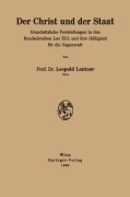 Cover-Bild zum Titel 'Der Christ und der Staat' von 'Leopold Lentner'