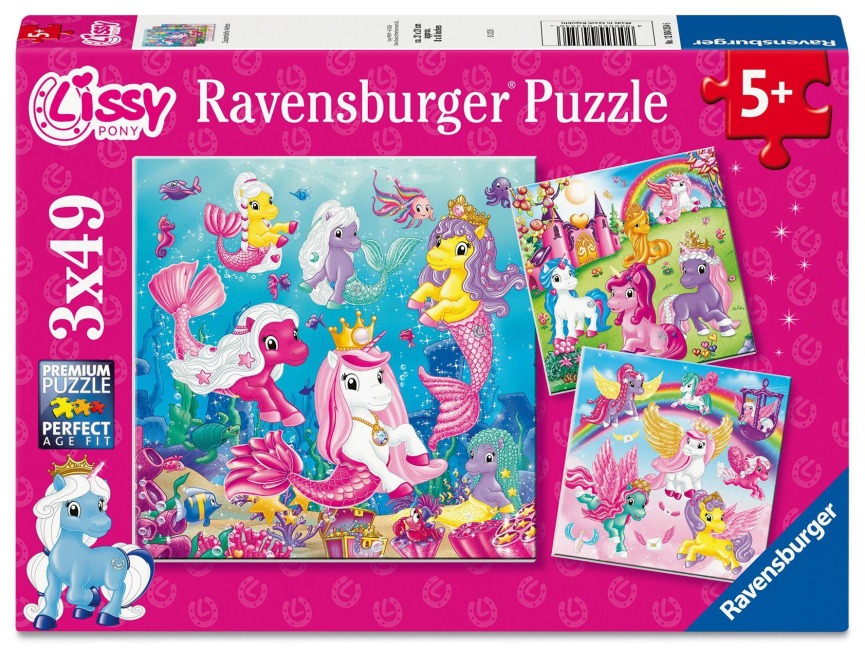 Kinderpuzzle 3x49 Teile - Lissy Pony - Zauberhafte Welten! - 
