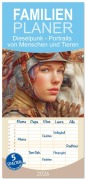 Familienplaner 2026 - Dieselpunk - Portraits von Menschen und Tieren mit 5 Spalten (Wandkalender, 21 x 45 cm) CALVENDO - Liselotte Brunner-Klaus