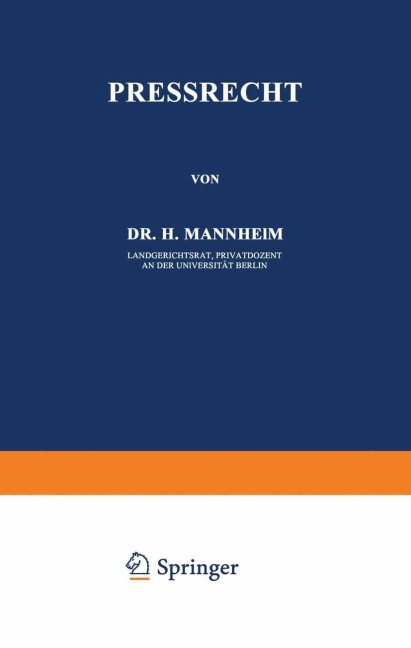 Pressrecht - H. Mannheim