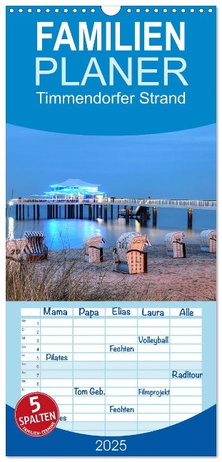 Familienplaner 2025 - Timmendorfer Strand mit 5 Spalten (Wandkalender, 21 x 45 cm) CALVENDO - Joachim Hasche