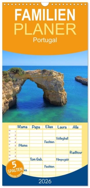 Familienplaner 2026 - Portugal mit 5 Spalten (Wandkalender, 21 x 45 cm) CALVENDO - LianeM LianeM