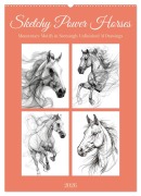 Sketchy Power Horses (Wall Calendar 2026 DIN A2 portrait), CALVENDO 12 Month Wall Calendar - Kerstin Waurick