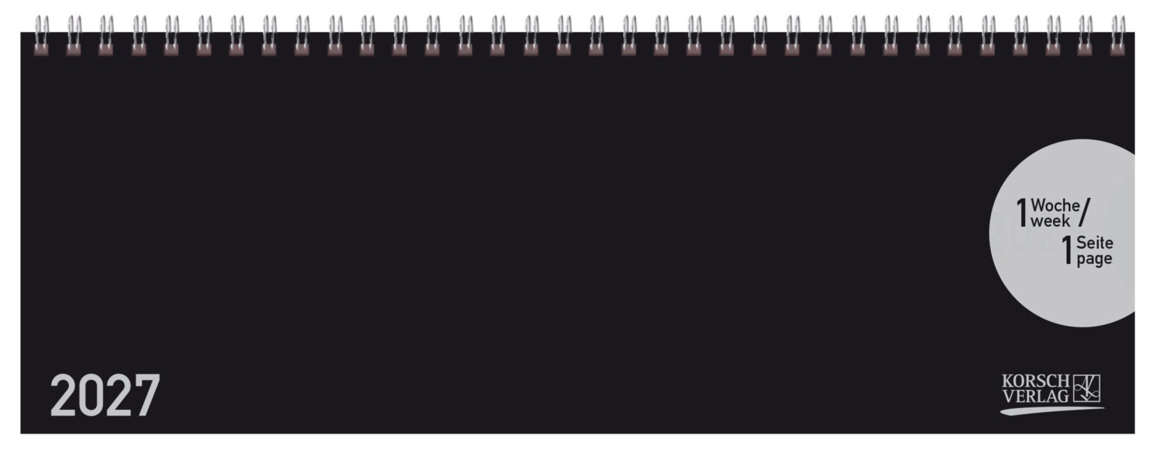 Tischquerkalender Classic Colourlux schwarz 2027 - 