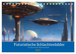 Cover-Bild zum Titel 'Futuristische Weltraumschlachten (Tischkalender 2027 DIN A5 quer), CALVENDO Monatskalender' von 'Franky58'