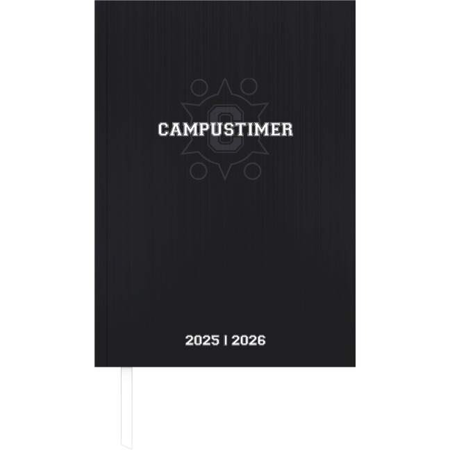 Campustimer Black - A5 Semester-Planer - Studenten-Kalender 2025/2026 - Notiz-Buch - schwarz - Weekly - Alpha Edition - 