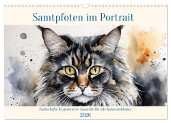 Cover-Bild zum Titel 'Samtpfoten im Portrait (Wandkalender 2026 DIN A3 quer), CALVENDO Monatskalender' von 'Claudia Kleemann'