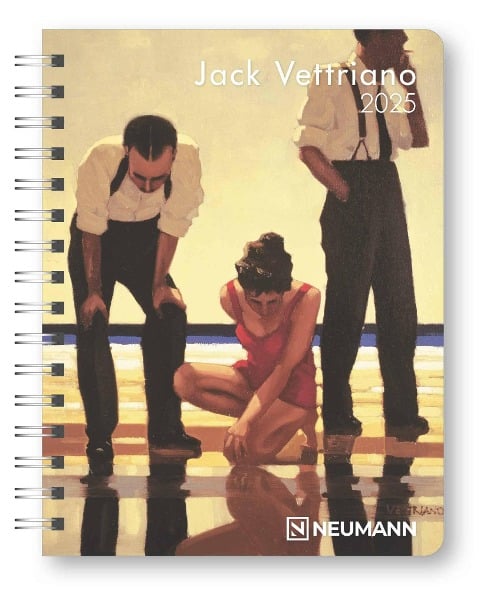 N NEUMANNVERLAGE - Jack Vettriano 2025 Diary, 16,5x21,6cm, Taschenkalender mit zwölf Bildseiten und Notizseiten, herausnehmbaren Planer, Jahres- und Monatsübersicht und internationales Kalendarium - 