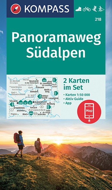 KOMPASS Wanderkarten-Set 218 Panoramaweg Südalpen (2 Karten) 1:25.000 - 
