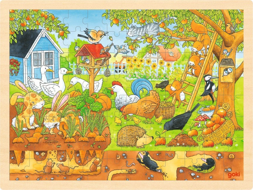 Einlegepuzzle Unser Garten über und unter der Erde - 