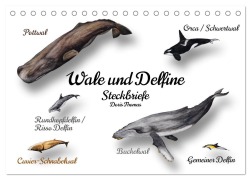 Cover-Bild zum Titel 'Wale und Delfine Steckbriefe (Tischkalender 2026 DIN A5 quer), CALVENDO Monatskalender' von 'Doris Thomas'
